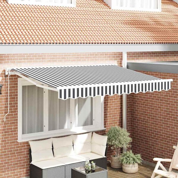 Maison Exclusive – rám markízy v antracitovej a bielej farbe, 350 x 200 cm