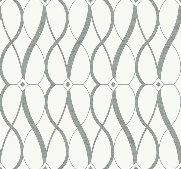 Bielo-strieborná geometrická vliesová tapeta, MD7173, Modern Metals, York