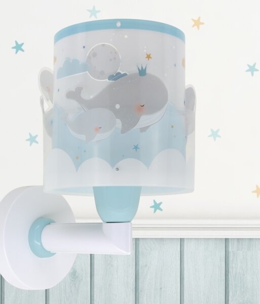 Dalber 61179T - Detské nástenné svietidlo WHALE DREAMS 1xE27/15W/230V modrá