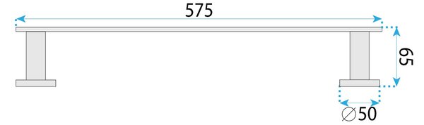 Rea Oste, kúpeľňový vešiak na uterák 56,5 cm, zlatá matná, REA-88007