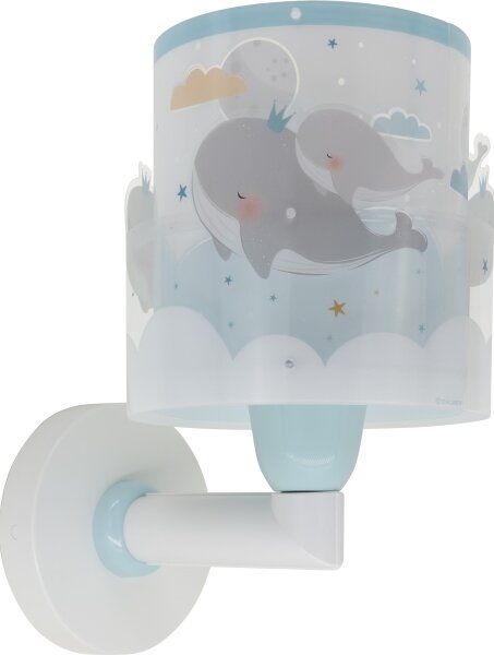 Dalber 61179T - Detské nástenné svietidlo WHALE DREAMS 1xE27/15W/230V modrá