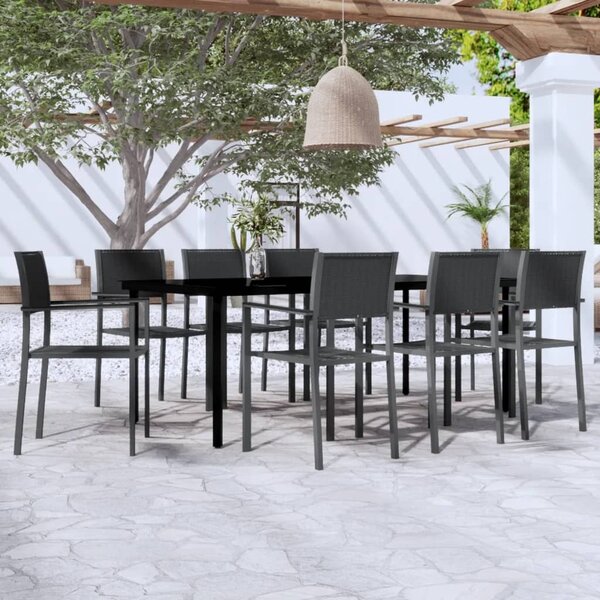 Maison Exclusive – 9-dielna záhradná jedálenská súprava, čierna