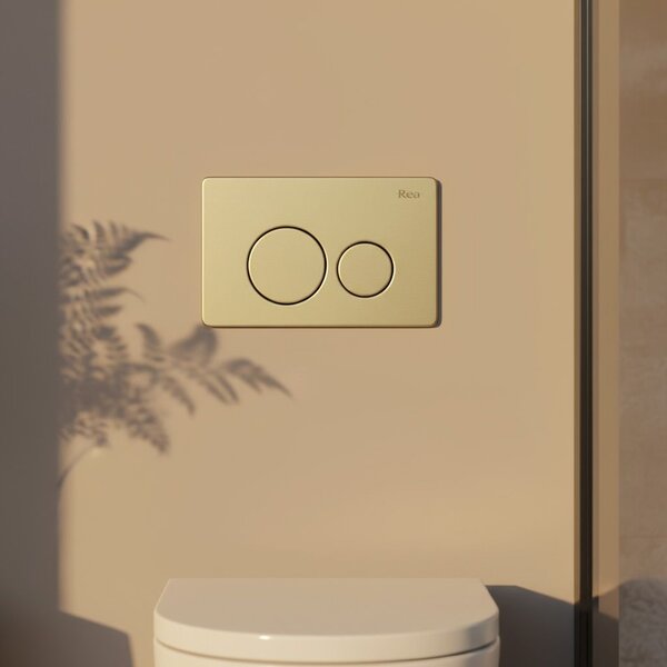 Podomietkový WC systém K011A-Q + tlačidlá I Brush Gold