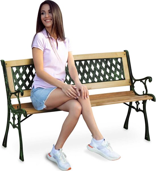 Záhradná lavica s operadlom 124 x 74 x 43 cm Pohovka Fusio