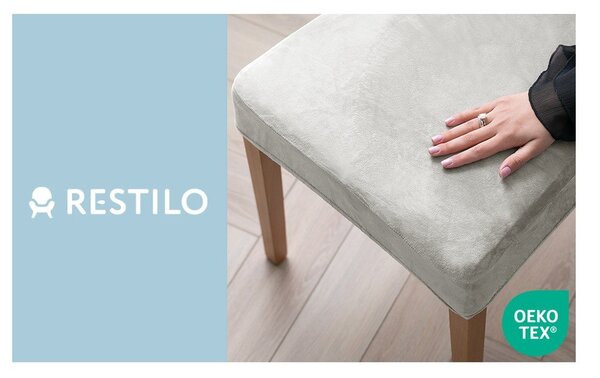 Svetlosivé napínacie poťahy v súprave 4 ks na stoličku 48 cm Sento – Restilo