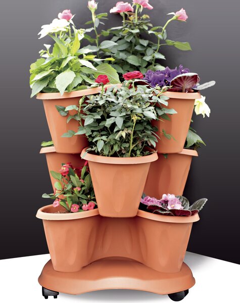 BAMA Kvetináč modulárny TRIFOGLIO, farba terracotta