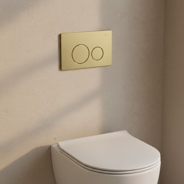 Podomietkový WC systém K011A-Q + tlačidlá I Brush Gold