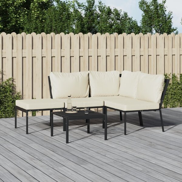 Maison Exclusive - 5-dielna záhradná sedacia súprava a pieskové vankúše oceľ