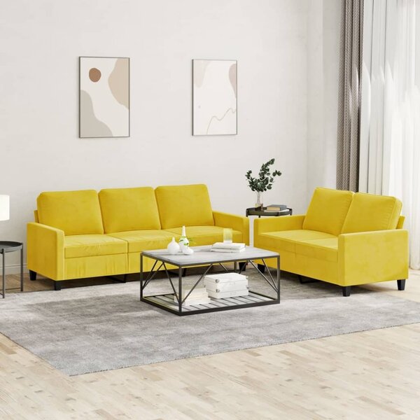 Maison Exclusive – 2-dielna sedacia súprava s vankúšmi, žltý zamat