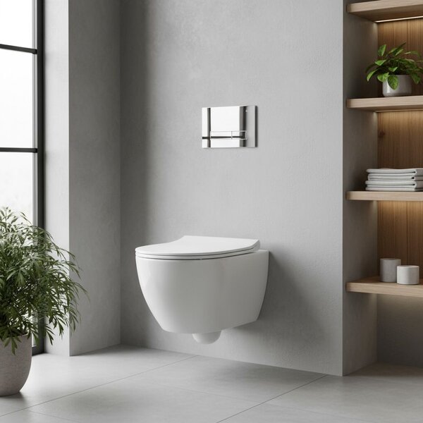 Podomietkový WC systém K011A-Q + tlačidlá HD Chrome