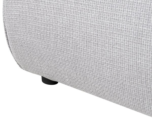 Posteľ sivá polyester látkové čalúnenie 180 x 200 cm lamelový rošt hrubé čalúnené čelo postele moderný štýl spálňa