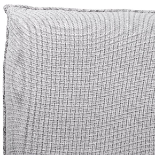 Posteľ sivá polyester látkové čalúnenie 180 x 200 cm lamelový rošt hrubé čalúnené čelo postele moderný štýl spálňa