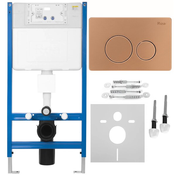 Podomietkový WC systém K011A-Q + tlačidlá I Brush Copper