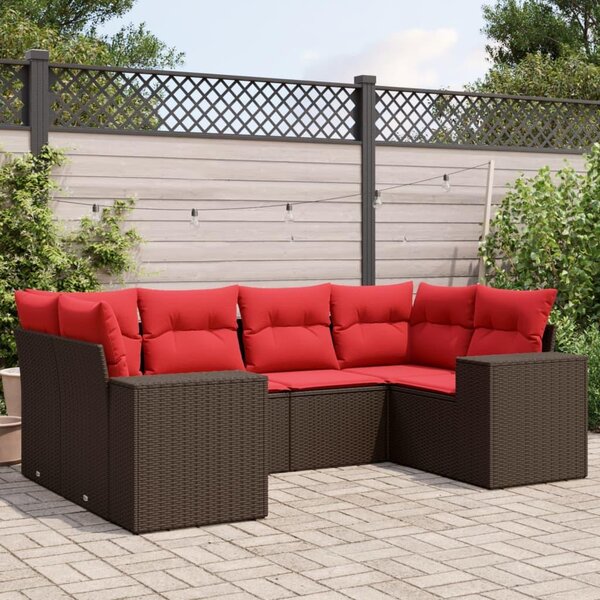 Maison Exclusive – 6-dielna záhradná súprava s vankúmi, hnedá, polyratan