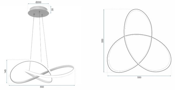 TooLight Stropné svietidlo Ring LED strieborné