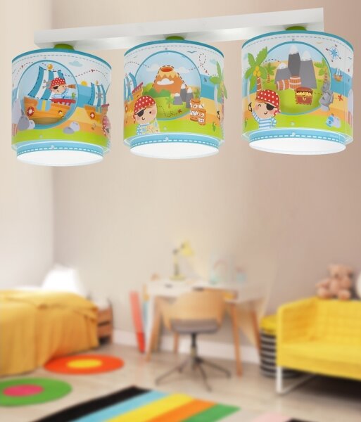 Dalber 60653 - Detské stropné svietidlo PIRATE ISLAND 3xE27/15W/230V