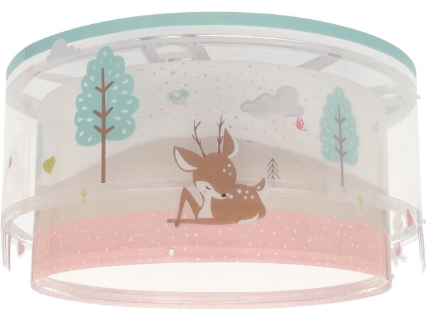 Dalber 61276 - Detské stropné svietidlo LOVING DEER 2xE27/15W/230V