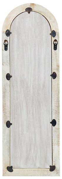 Nástenné zrkadlo krémová biela rám z mangového dreva 31 x 91 cm biele opotrebovaný vzhľad vintage štýl závesné dekorácie