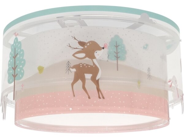 Dalber 61276 - Detské stropné svietidlo LOVING DEER 2xE27/15W/230V