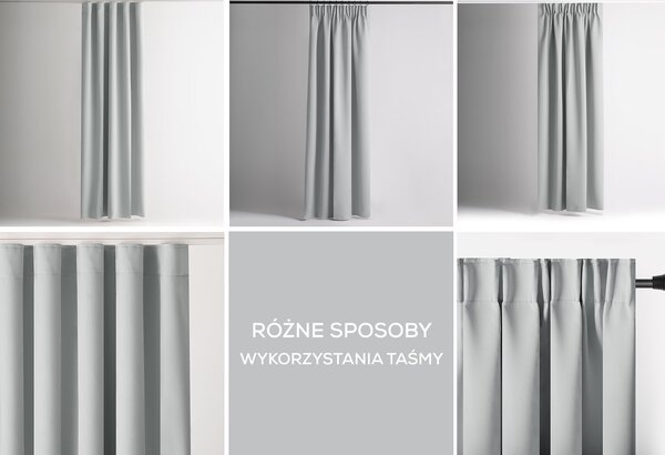 Záves AmeliaHome Blackout s multifunkčnou páskou svetlosivý, veľkosť 140x270