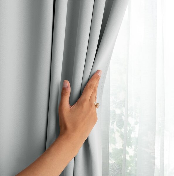 Záves AmeliaHome Blackout s multifunkčnou páskou svetlosivý, veľkosť 140x270