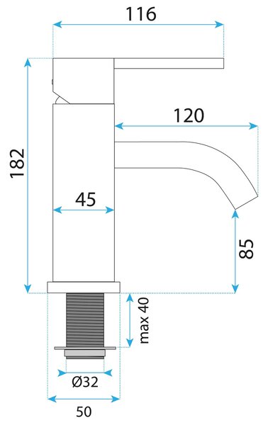 Rea Foster, umývadlová batéria h-180, zlatá matná, REA-B6444