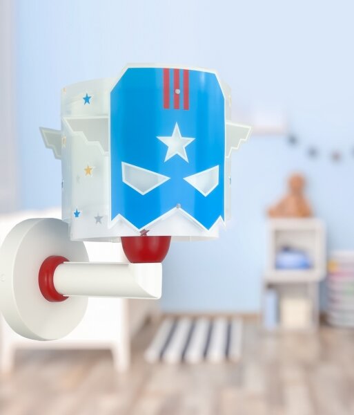 Dalber 61819 - Detské nástenné svietidlo BLUE HERO 1xE27/15W/230V