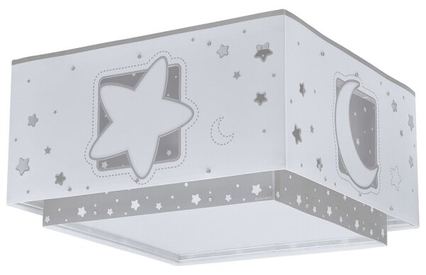 Dalber 63236E - Detské stropné svietidlo MOONLIGHT 2xE27/60W/230V šedá