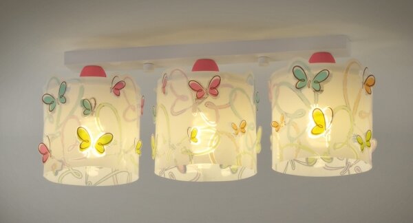 Dalber D-62143 - Detské stropné svietidlo BUTTERFLY 3xE27/60W/230V