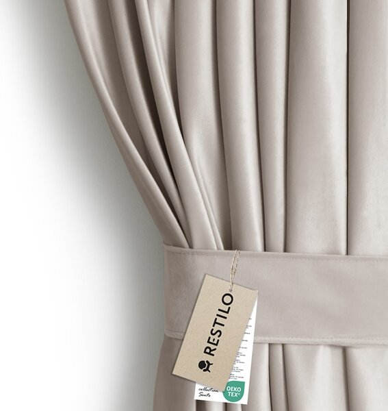3kraft Záves AmeliaHome Velvet s multifunkčnou páskou pieskovo béžový, veľkosť 140x245