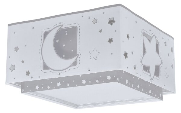 Dalber 63236E - Detské stropné svietidlo MOONLIGHT 2xE27/60W/230V šedá