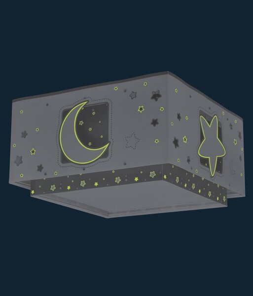 Dalber 63236E - Detské stropné svietidlo MOONLIGHT 2xE27/60W/230V šedá