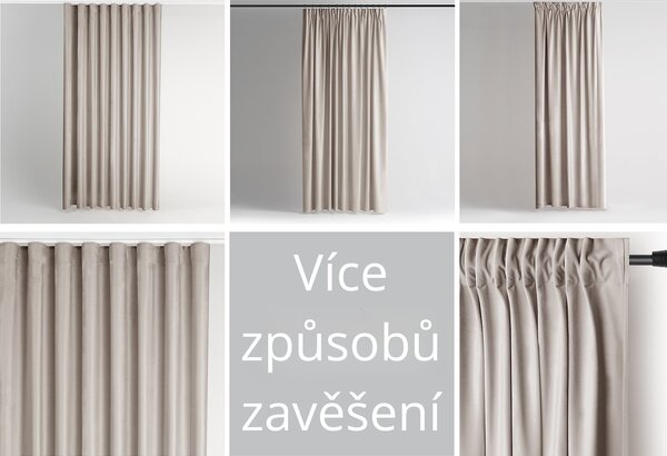 3kraft Záves AmeliaHome Velvet s multifunkčnou páskou pieskovo béžový, veľkosť 140x245