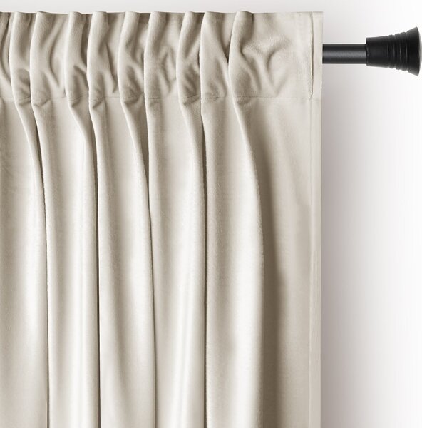 Záves AmeliaHome Velvet s multifunkčnou páskou svetlo béžový, veľkosť 140x270