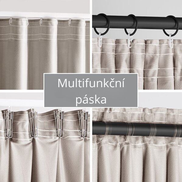 3kraft Záves AmeliaHome Velvet s multifunkčnou páskou pieskovo béžový, veľkosť 140x245