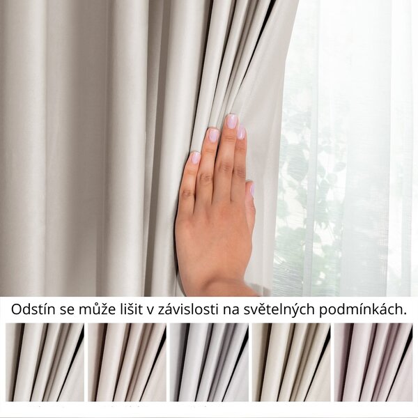 3kraft Záves AmeliaHome Velvet s multifunkčnou páskou pieskovo béžový, veľkosť 140x245
