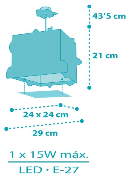 Dalber 63352 - Detský luster ROCKET 1xE27/15W/230V