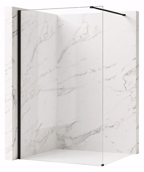 Bezrámová sprchová zastena REA FLEXI BLACK 110 cm, čierna/transparent - bez vaničky