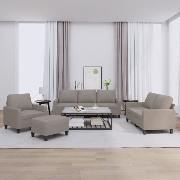Maison Exclusive – 4-dielna sedacia súprava s vankúšmi, látka v odtieni taupe
