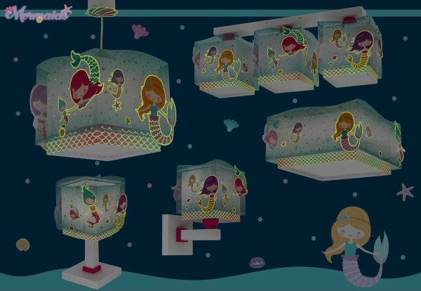 Dalber 63449 - Detské nástenné svietidlo MERMAIDS 1xE27/60W/230V