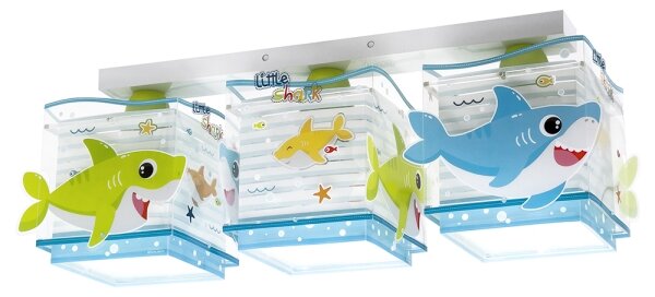 Dalber 63473 - Detské stropné svietidlo BABY SHARK 3xE27/60W/230V