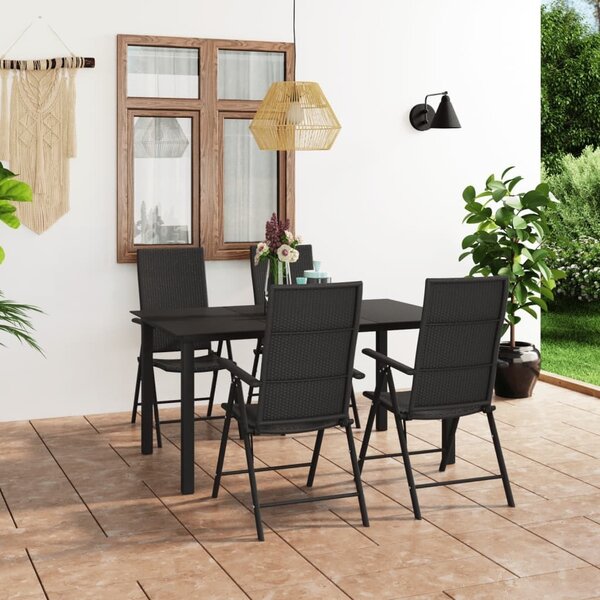 Maison Exclusive – 5-dielna záhradná jedálenská súprava, čierna