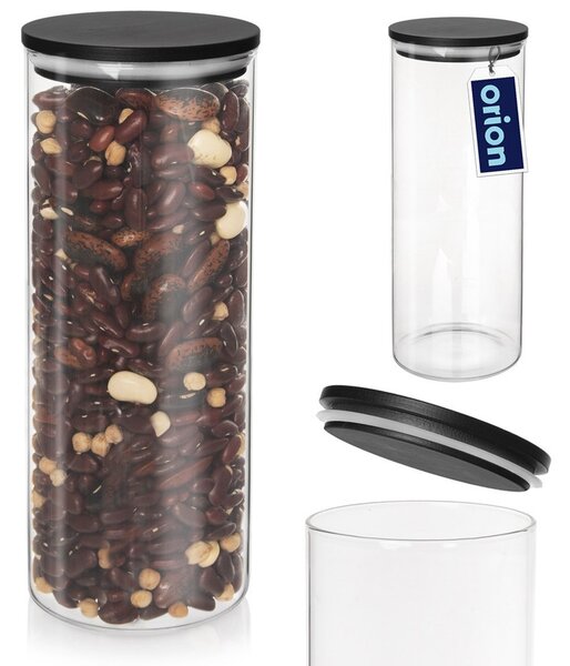 Orion sklenená nádoba na suché potraviny Skladovacia nádoba Kuchynská nádoba Konzervovacia nádoba s viečkom a tesnením 1,2 l