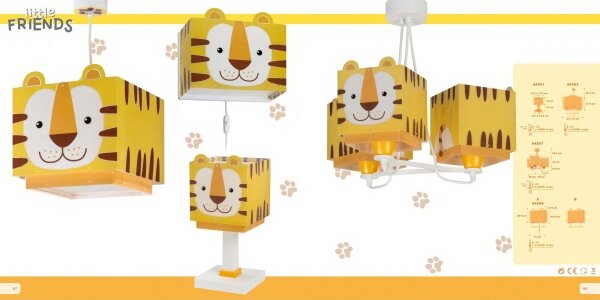 Dalber 64567 - Detský luster LITTLE TIGER 3xE27/60W/230V
