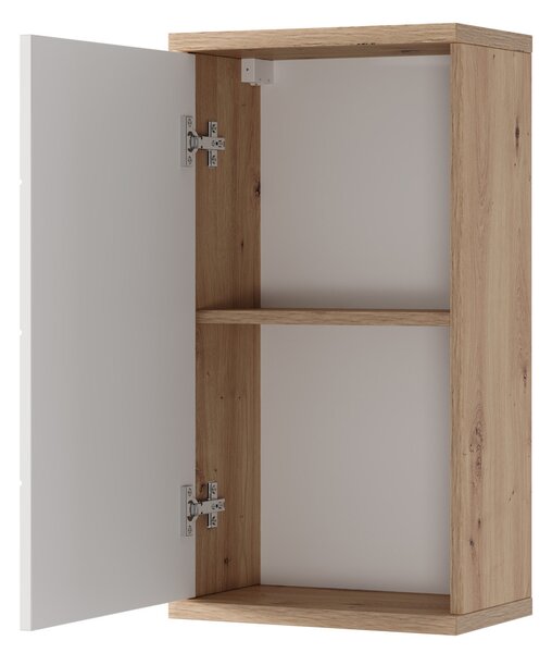 Szynaka Závesná horná kúpeľňová skrinka Sting 71 38 cm dub Artisan/biela