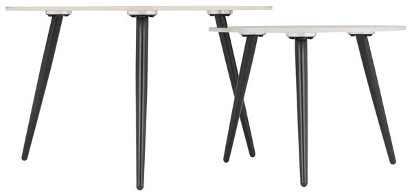 SADA KONFERENČNÝCH STOLÍKOV, čierna, biela, kov, keramika, 84/60/77/55/45,5/40 cm Xora - Stolíky do obývačky