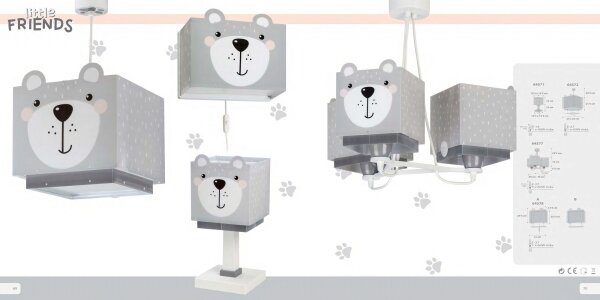 Dalber 64572 - Detský luster LITTLE TEDDY 1xE27/60W/230V