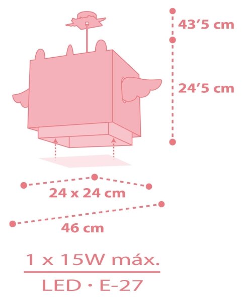 Dalber 64592 - Detský luster LITTLE UNICORN 1xE27/15W/230V