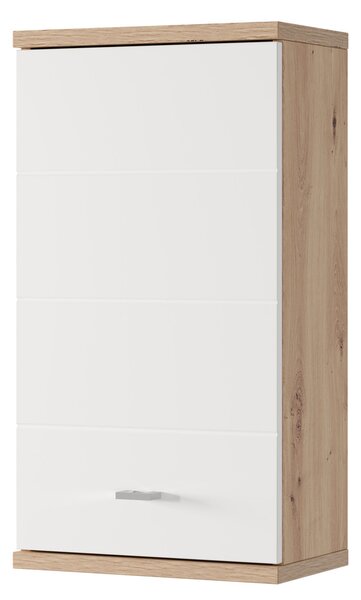 Szynaka Závesná horná kúpeľňová skrinka Sting 71 38 cm dub Artisan/biela