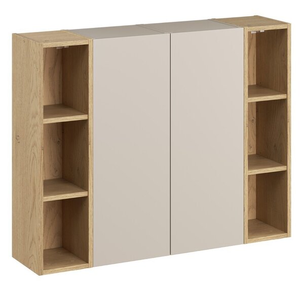 Comad Závesná horná vysoká kúpeľňová skrinka Dalia Cashmere 50 cm kašmírová/dub cremona